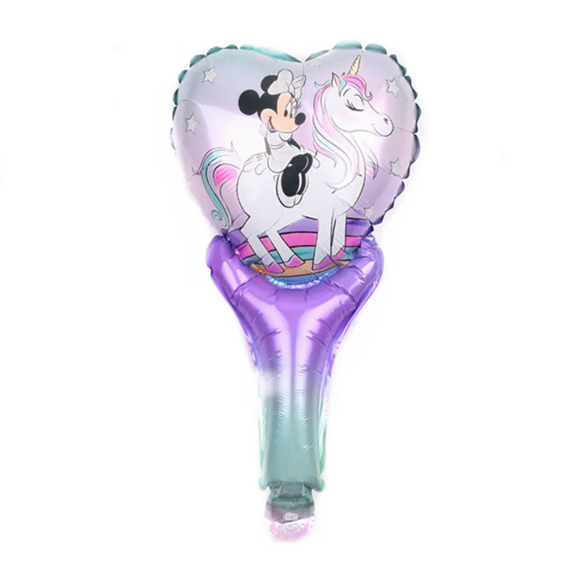 

XXPWJ New Handheld Mickey Minnie Riding Swimming Aluminum Balloons Children's Festival Party Decoration Balloons D-100