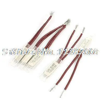 

5 Pcs 145C 250V 5A Circuit Cut Off Metal Head Temperature Thermal Fuses