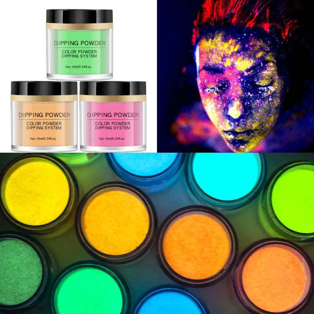 

12colors/set Neon Pigment Nail Powder Dust Ombre Nail Glitter Gradient Glitter Iridescent Acrylic Powder Nail Art DecorationG723