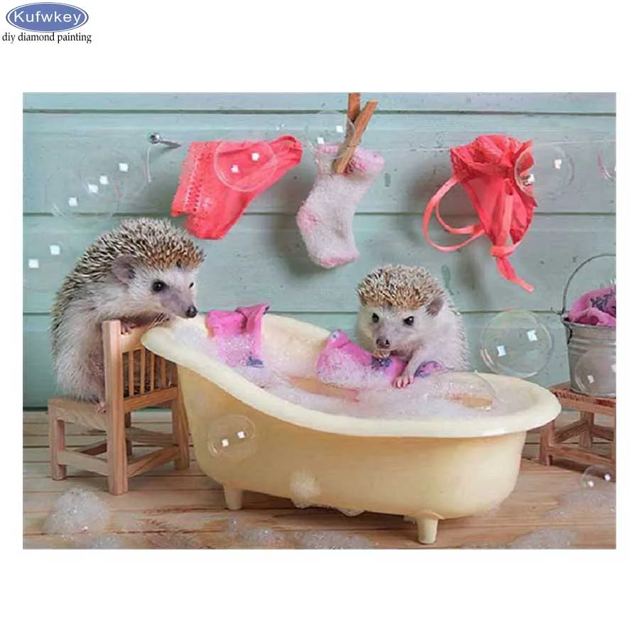 5D DIY Hedgehog Diamond Embroidery Painting Cross Stitch Wall Art Accessories