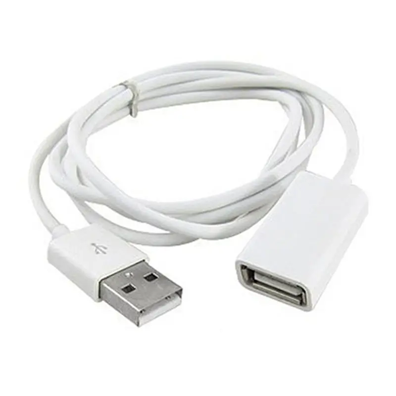 1 м 3 фута USB 2,0 Белый ПВХ металлический кабель для передачи данных к удлинителю шнур данных Мужской к женскому адаптеру синхронизации