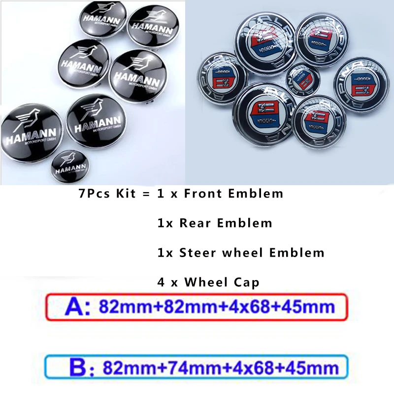 

7Pcs/Set Auto Car Wheel Hub center caps tire Rims Caps Covers Badge for E60 E90 F10 F30 F15 E63 E64 E65 E86 E89 E85 E91 E92 E93