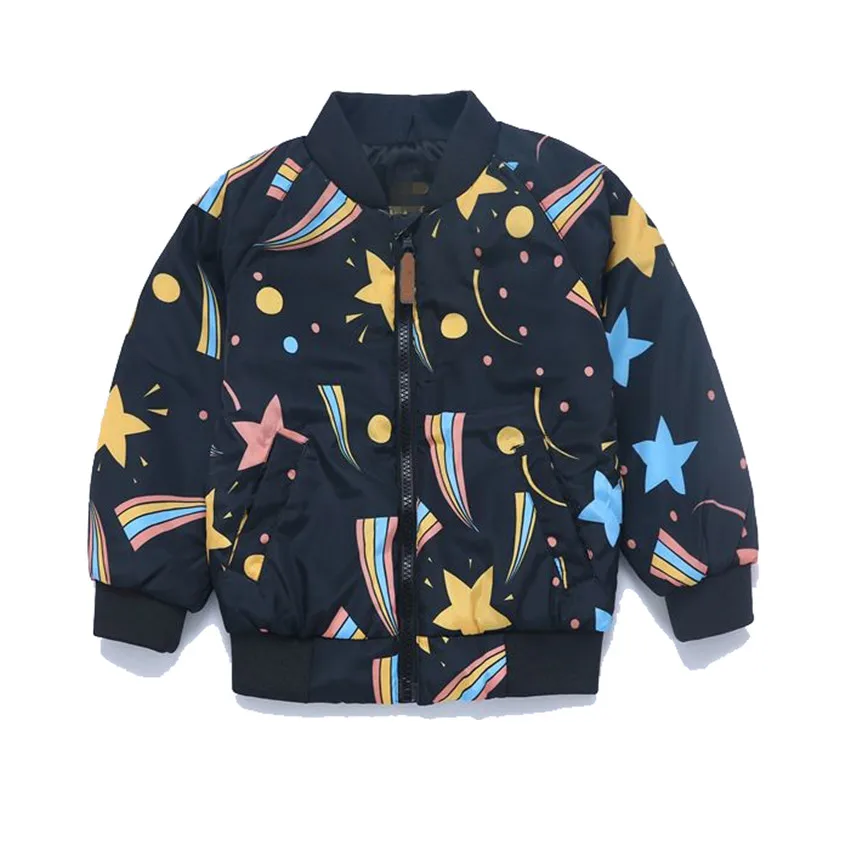 INS HOT! High Quality Star sky Children girl boy Baseball Jacket Kids's