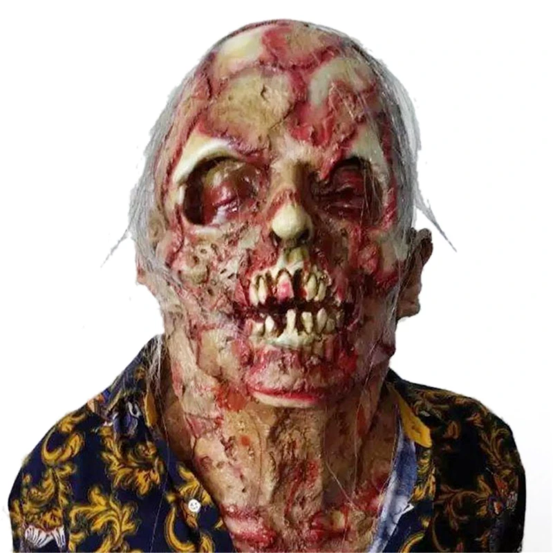 Страшные тухлые зомби-дьявол, Череп, кровавая маска зомби, плавящееся лицо, взрослый латексный костюм, страшный костюм на Хэллоуин