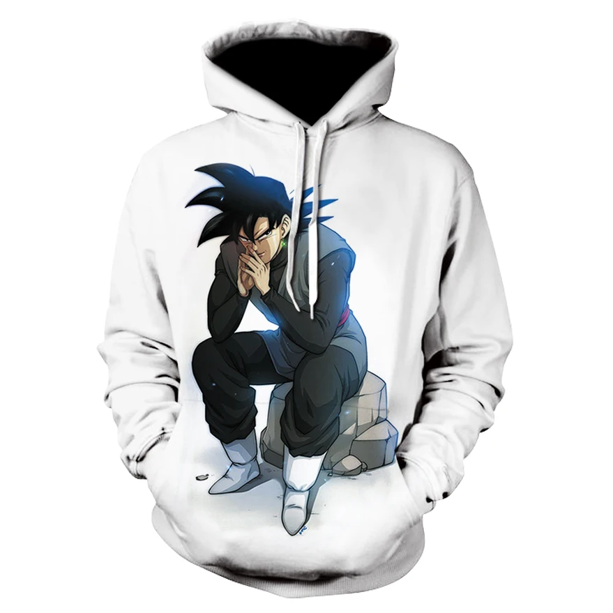 Новые белые толстовки с капюшоном Dragon Ball Z calm Goku 3D пуловеры для мужчин и женщин