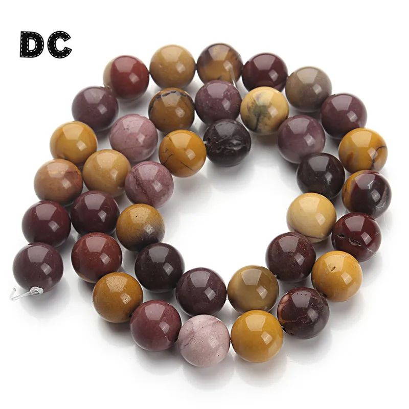 

DC 1 Strand 6mm 8mm 10mm 12mm 14mm Natural Brown Yellow Round Stone Loose Charm Beads for DIY Jewelry Making Accessories
