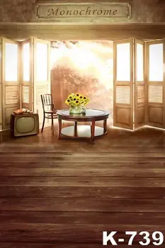 

Warm Family Portrait Backdrops Photo Studio Photography 5x7ft Sunflowers Flowers Vintage Wood Floor Backgrounds For Wedding New