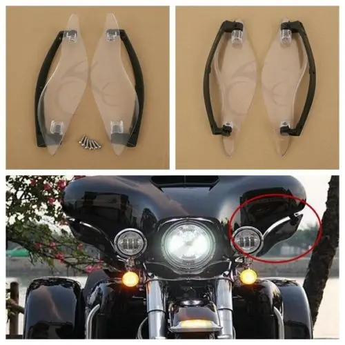 Clear Adjustable Side Wings Air Deflectors For Harley Davidson Touring 2014-2018 