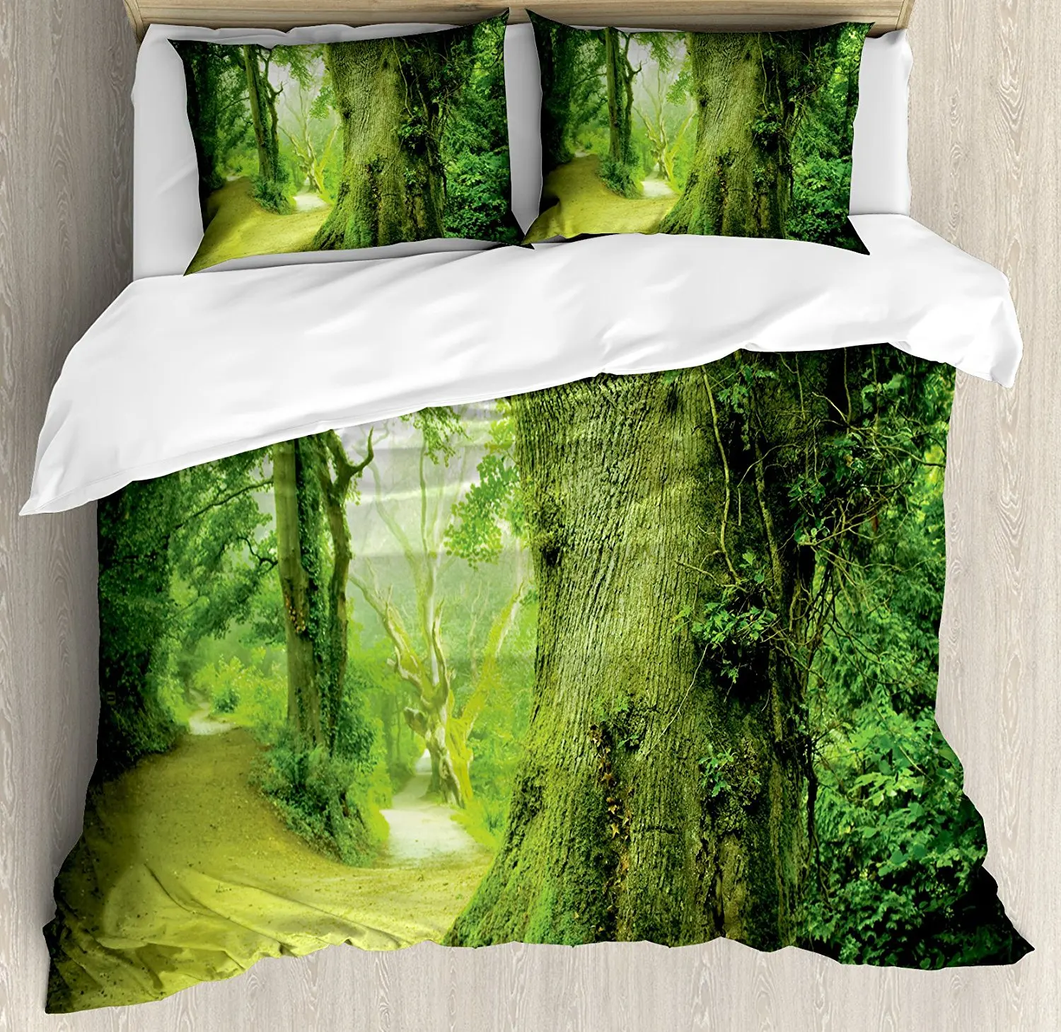 Fairy Duvet Cover Set Enchanted Forest Photograph with Fantastic