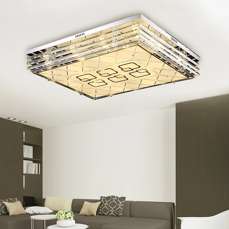 

Led living room rectangular crystal lamp bedroom remote control ceiling lamp color change restaurant lights SJ9 light ya71
