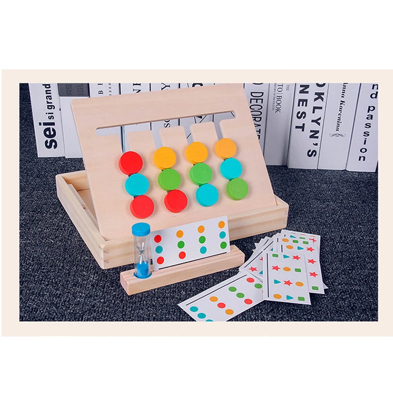 Brinquedos de Madeira Correspondência de Cores Montessori Early Matemática Brinquedos Educativos Toddle 4 Cores Combinando Treinamento Pensamento Brinquedos 10 Brinquedos mat.