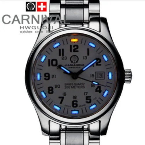 Prix pour Tritium Lumineux étanche 200 m plongée Sport Marque De Luxe Mens Montres Mode Quartz militaire montre en acier plein bracelet en cuir Prix pour Tritium Lumineux étanche 200 m plongée Sport Marque De Luxe Mens Montres Mode Quartz militaire montre en acier plein bracelet en cuir