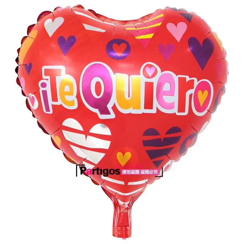

50pcs/lot Spanish words ite quiero Valentine's Day foil balloon 18inch foil balloon I LOVE YOU designs mylar balloons