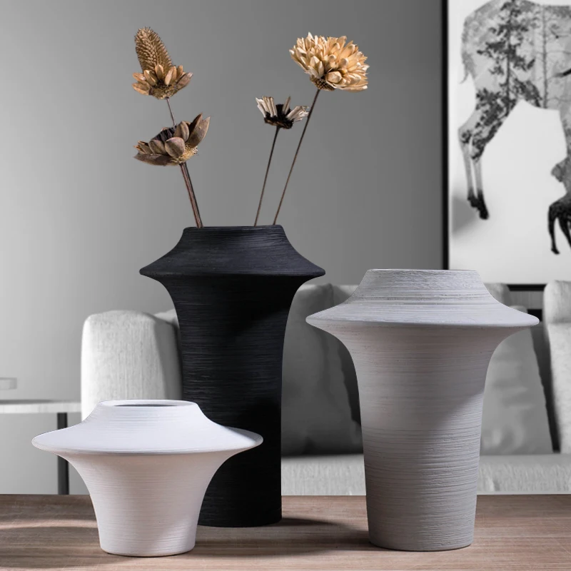 

Chinese style ceramic creative office flower vase home decor crafts room decoration parlor TV cabinet vase porcelain figurines