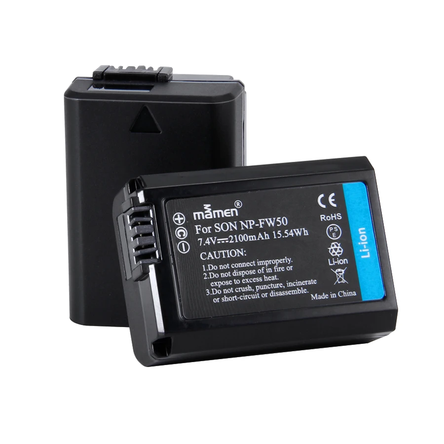 Billige Mamen 2100mAh NP FW50 NP FW50 NPFW50 Kamera Batterie Für Sony A5000 A5100 A6000 A6100 Wiederaufladbare Ersatz Lithium Batterien