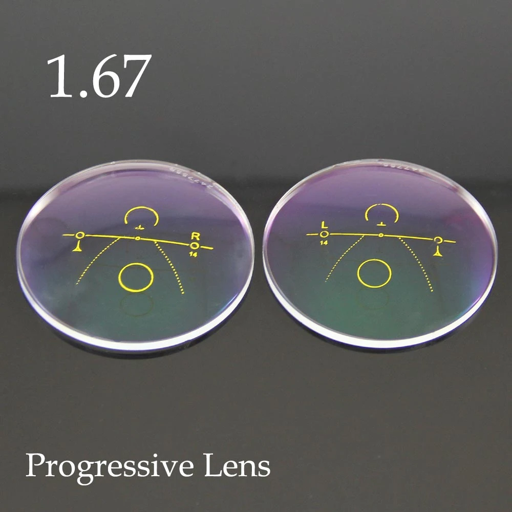 Index 1.67 Inside Progressive Lenses Optical Resin Lens Customize Prescription Glasses RUI HAO