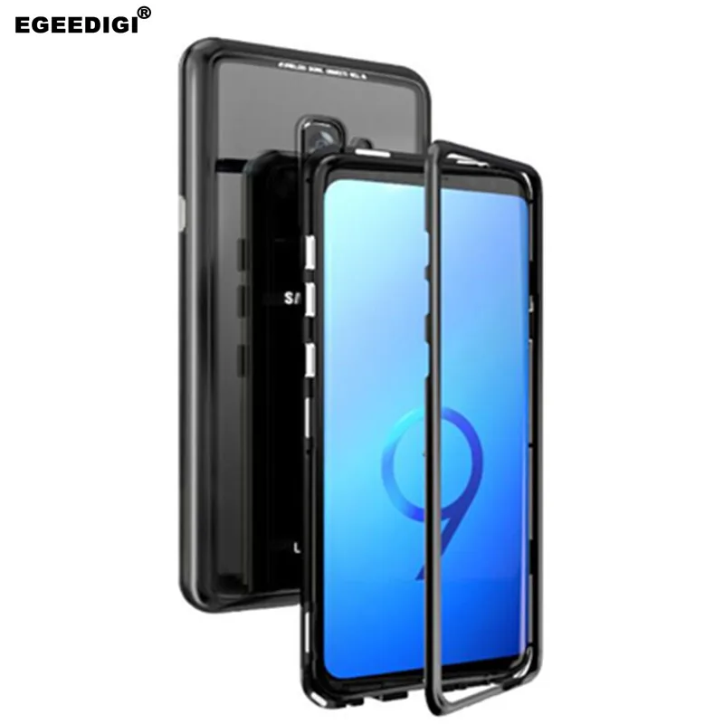 

Egeedigi Luxury Magnetic Metal Case For Samsung Galaxy S10 S9 Note 8 9 Phone Case Cover For A30 A50 J4 J6 Plus Shockproof Case