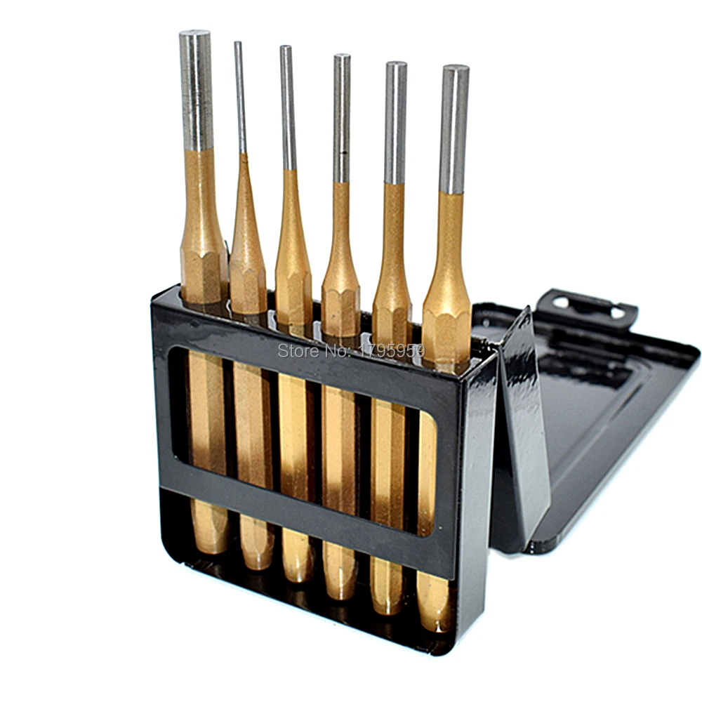 6pcs Pin Punch Set Chromium Vanadium Alloy Steel Pin Removal Punch 2mm