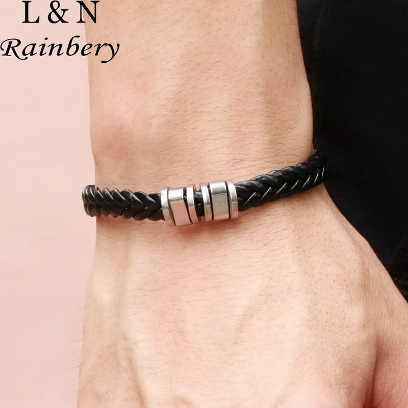 Rainbery 2016 New Hot Handmade Braided Genuine Leather Bracelet Bangle Cuff Wrap Simple Unique Twist Leather Bracelet Women Men