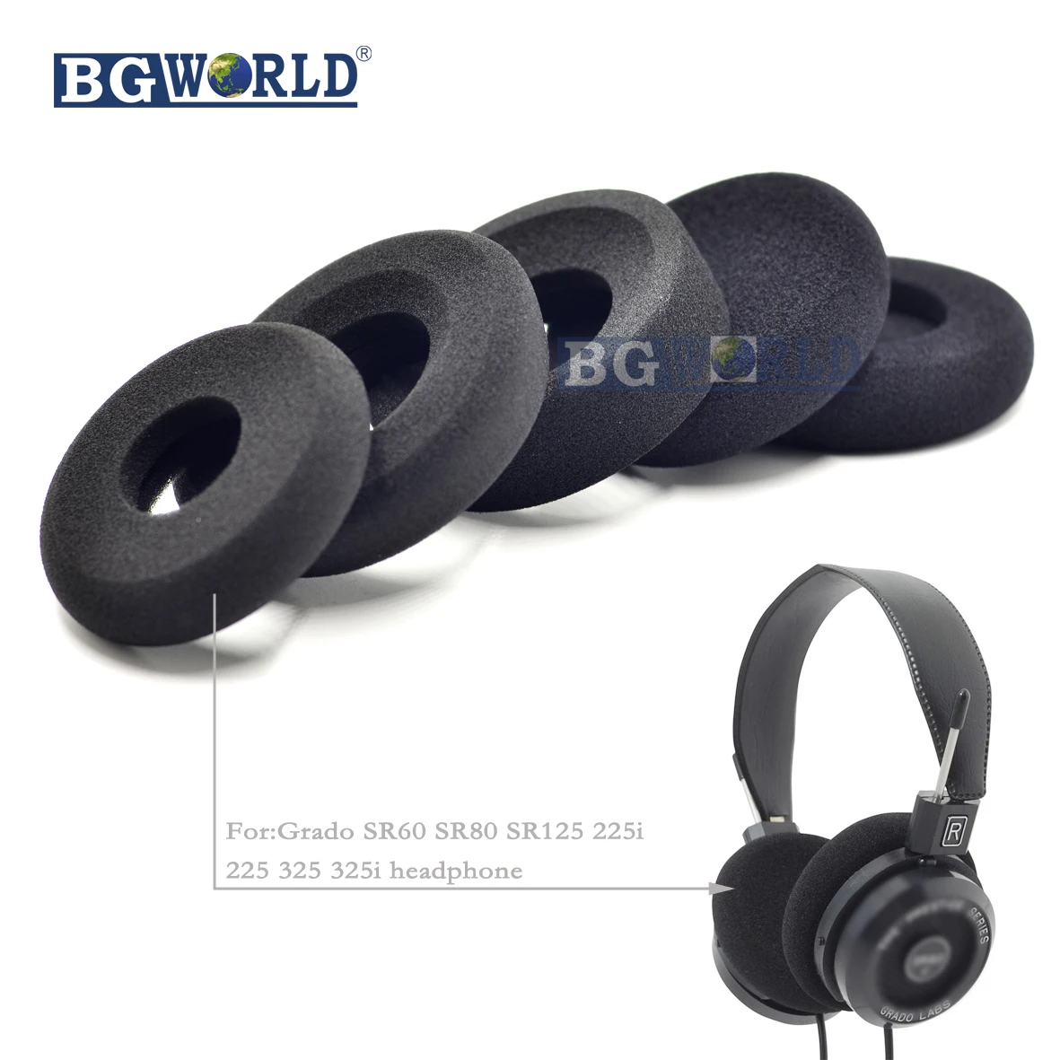 BGWORLD Replacement Ear Pads Foam earpad Cushion for GRADO SR60 SR80