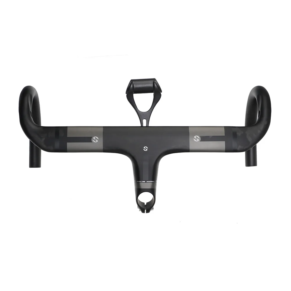 

Toseek Carbon Fiber Road Bicycle Integrated Carbon Handlebar With 28.6mm Stem Diameter Carbon Road Handlebar Bike Parts