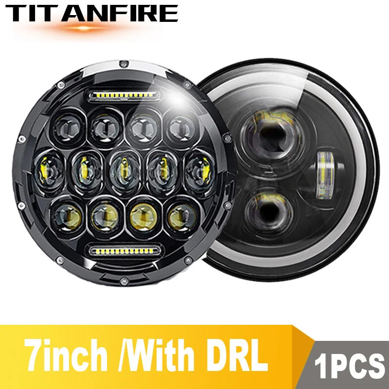 

TF30 30W 7inch Round Led Headlight High Low Beam Light Halo Angle Eyes DRL Headlamp For Jeep Wrangler Off Road 4x4 Motorcycle