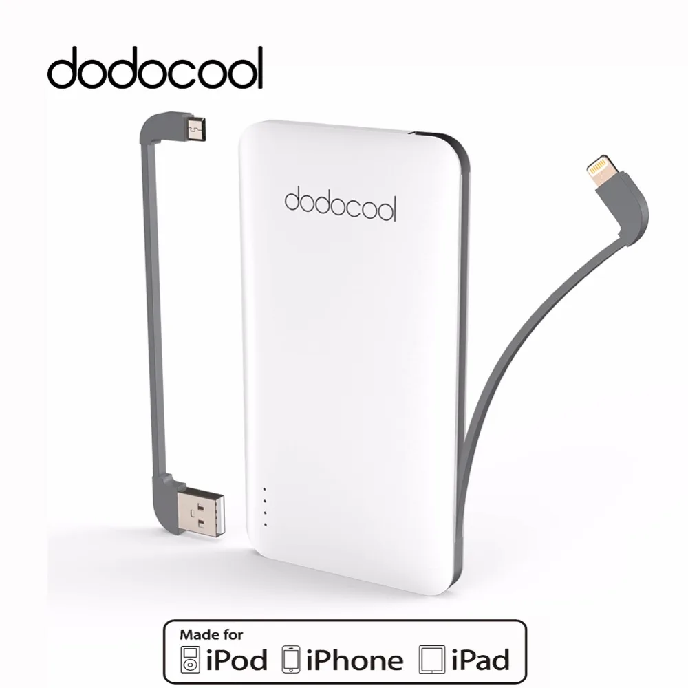 dodocool MFi Certified Ultra Slim 5000 mAh 2-Port Power Bank Portable ...