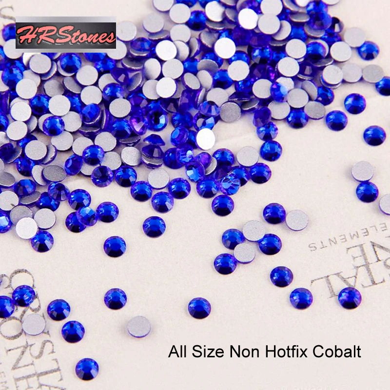 Nail Art Decorations Rhinestone Crystal Cobalt ss3-ss30 Glue On Non Hotfix Flatback Rhinestones | Дом и сад