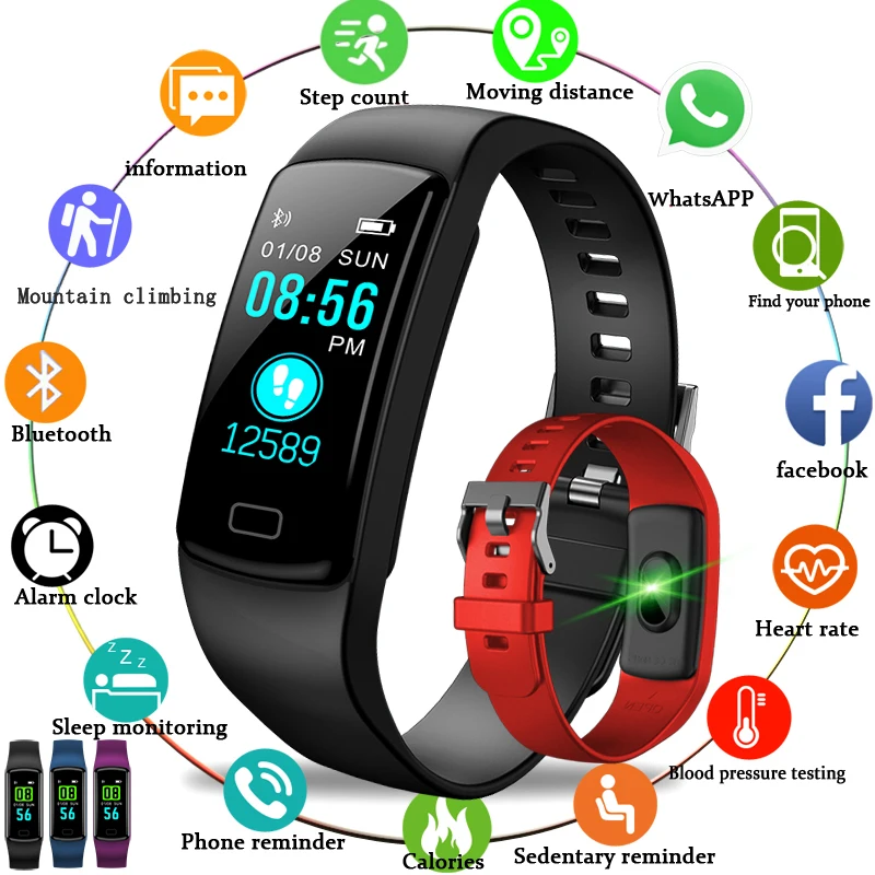 

BANGWEI Women Sport Smart Watch Men LED Waterproof SmartWatch Heart Rate Blood Pressure Pedometer Watch Clock For Android iOS