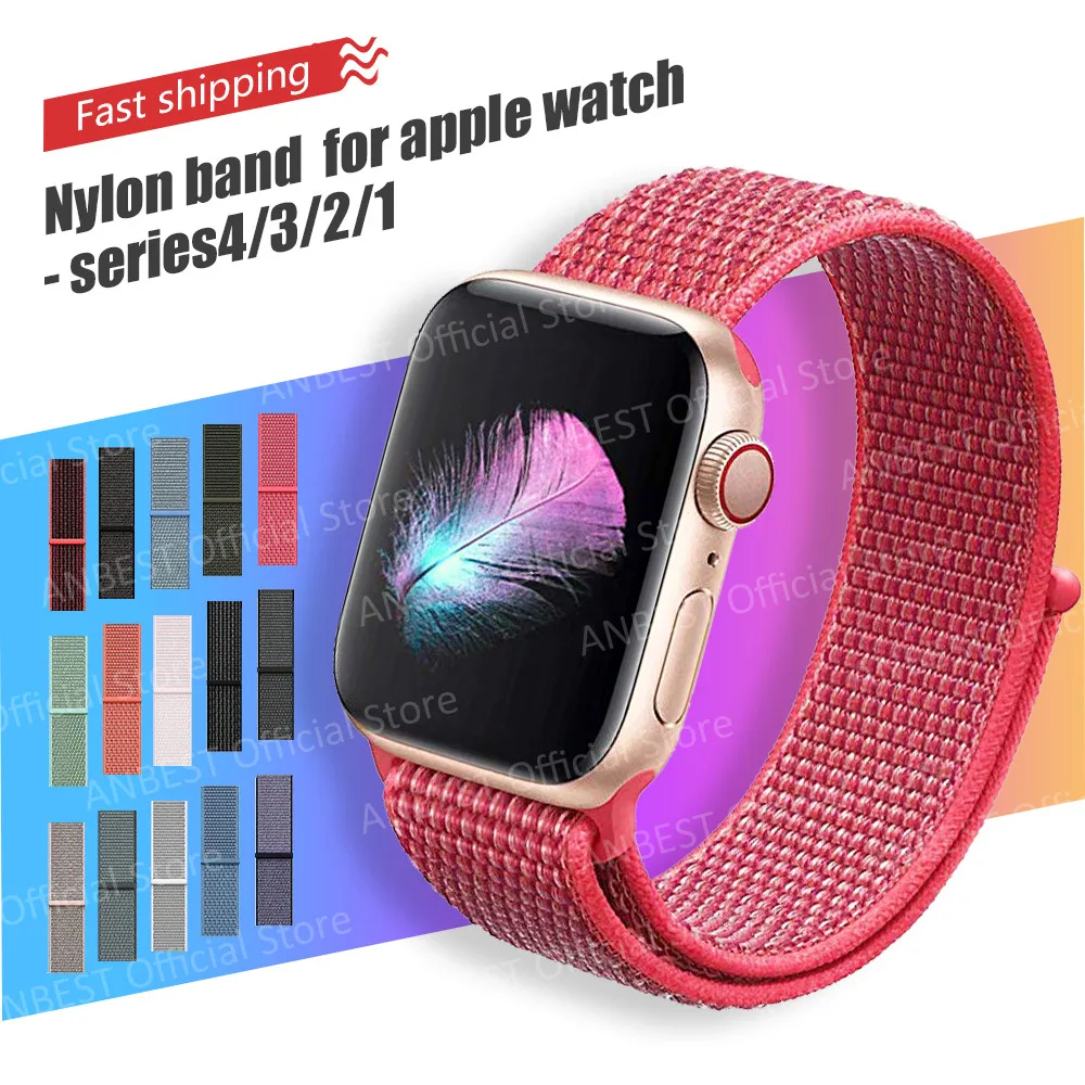 

Soft Nylon Strap for Apple Watch Band 42mm 38mm Easy Adjustment Nylon hook-and-loop Band for Apple Watch Bands 40mm 44mm Bands