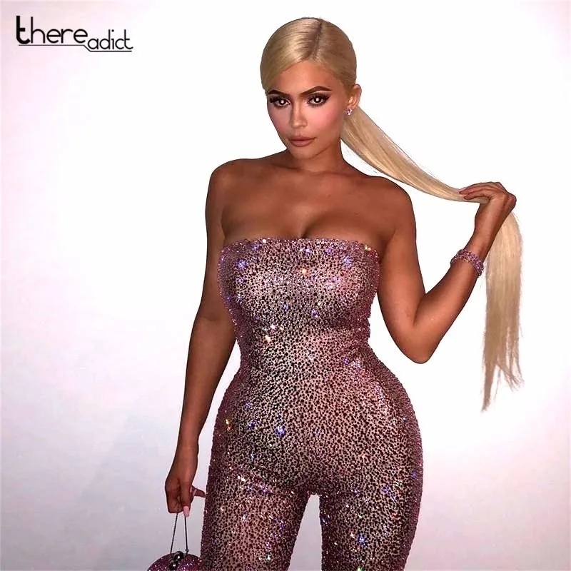 Colorful Sequined Birthday Party Jumpsuit Rompers Laser Sequin Bodysuit