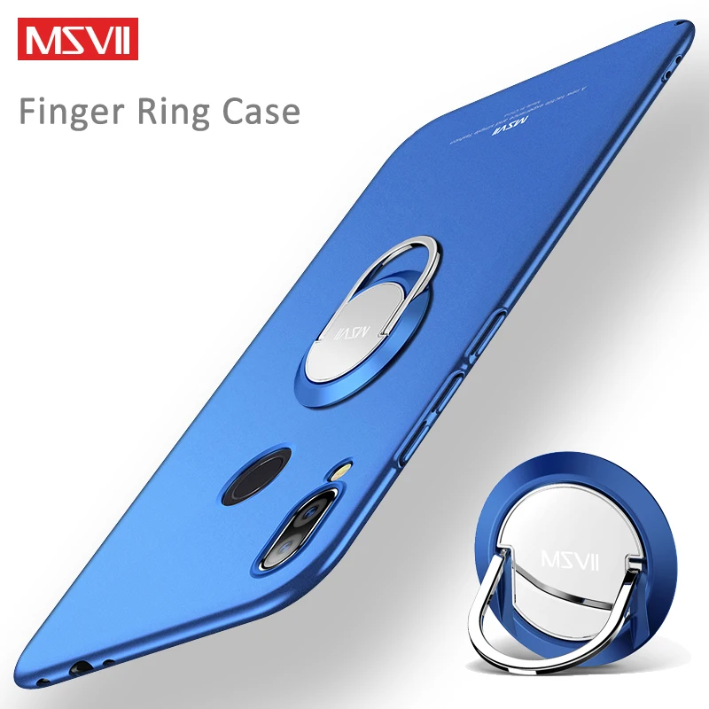 

For Redmi Note 7 Case MSVII Hard PC Matte Cover Car Magnetic Holder Finger Ring Cases For Xiaomi Redmi Note7 Note 7 Phone Case