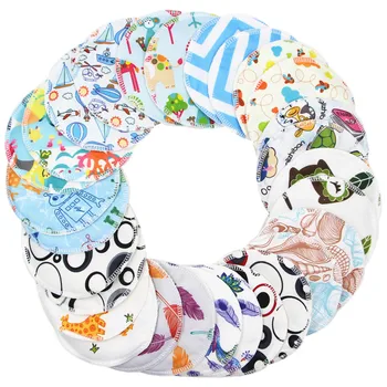 

Reusable Cotton Pads Nursing Pads Cartoon Washable Reutilizable 3 Layers Bamboo Soft Absorbent Baby Breastfeeding Breast Pads