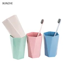 XUNZHE новая Экологичная пшеничная соломенная ромбовидная чаша для зубных щеток портативная чашка для зубных щеток пары водные Чаши Товары для дома, ванной