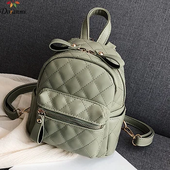 

DORANMI Diamond Lattice Small Backpacks For Women 2019 Mini Schoolbag Leather Back Shoulder Bag Female School Bag Mochila DJB609