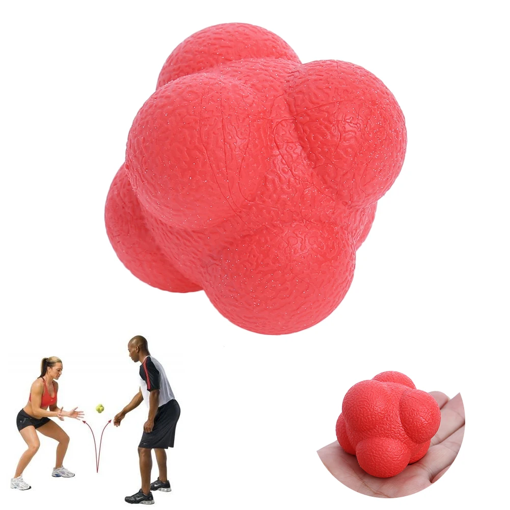 Шестиугольный прыгающий мяч средней сложности большой мяч твердый фитнес тренировка ловкости скорость реакции TRP мяч - Цвет: Красный