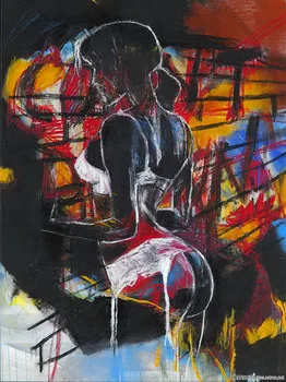 

Modern handmade painting healthy girl on oil canvas for home decor and wallpaper