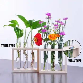 

Wall Hanging Glass Flower Vase Tube Bottle Hydroponic Terrarium Container Holder Decor for Bedroom Living Room Home Decoration