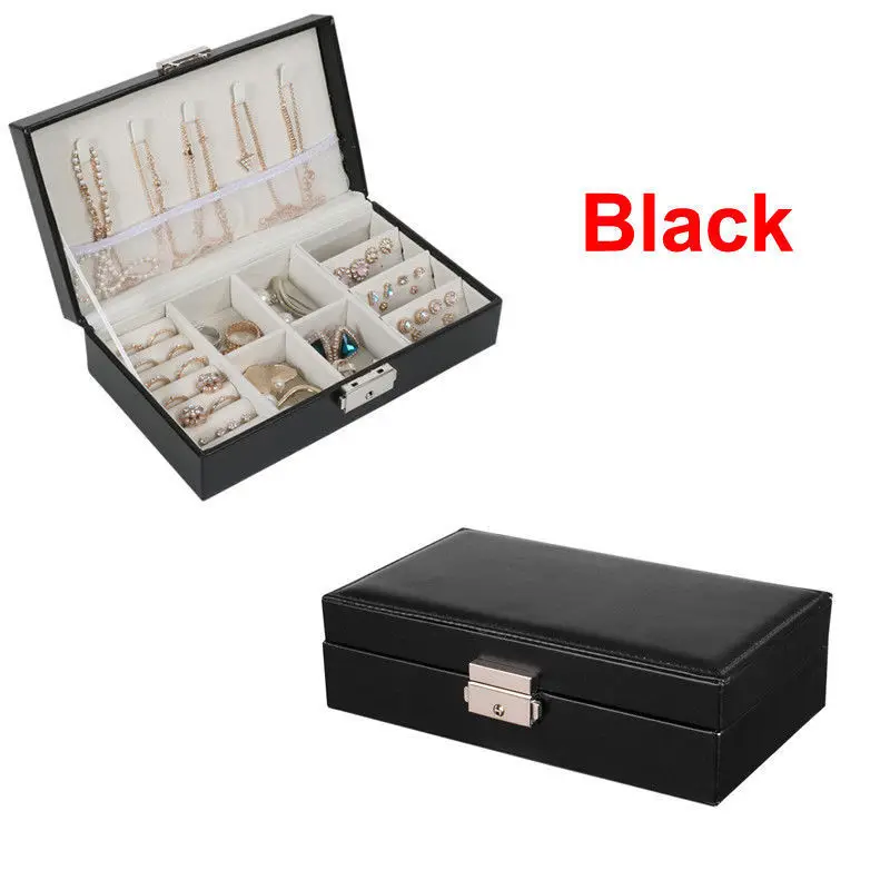 Модная фланелевая квадратная шкатулка для ювелирных изделий простой макет органайзер для макияжа колье кольцо ожерелье коробка для хранения - Цвет: Черный
