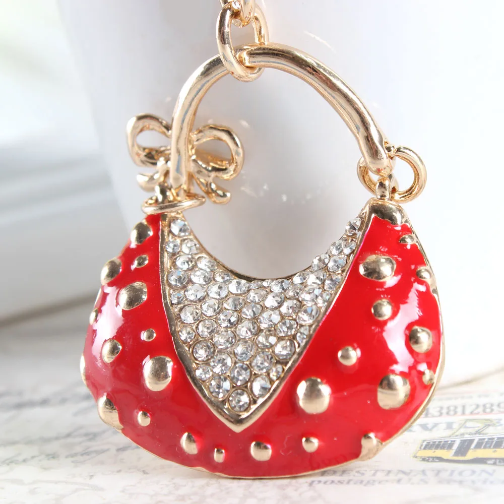 Lady Handbag Butterfly New Fashion Crystal Charm Purse Handbag Car Key