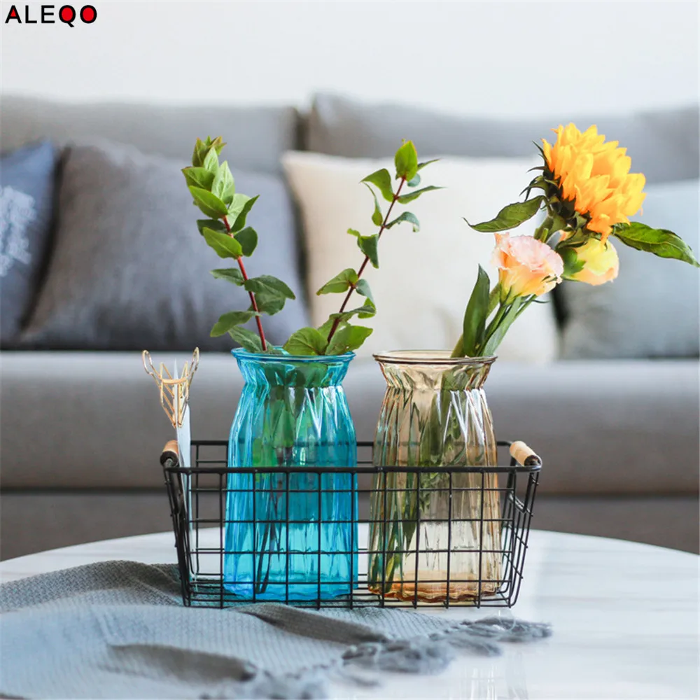 

Graceful Nordic Chic Glass Storage Jar Bottle Scandinavian European Desk Storage Bottle Vase Organizer Flower Container Decor