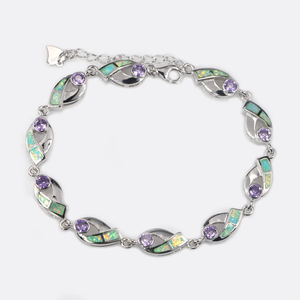 

SZ0119 2018 new design green fire opal & 3A zircon fish braceletS Women fashion jewelry gifts