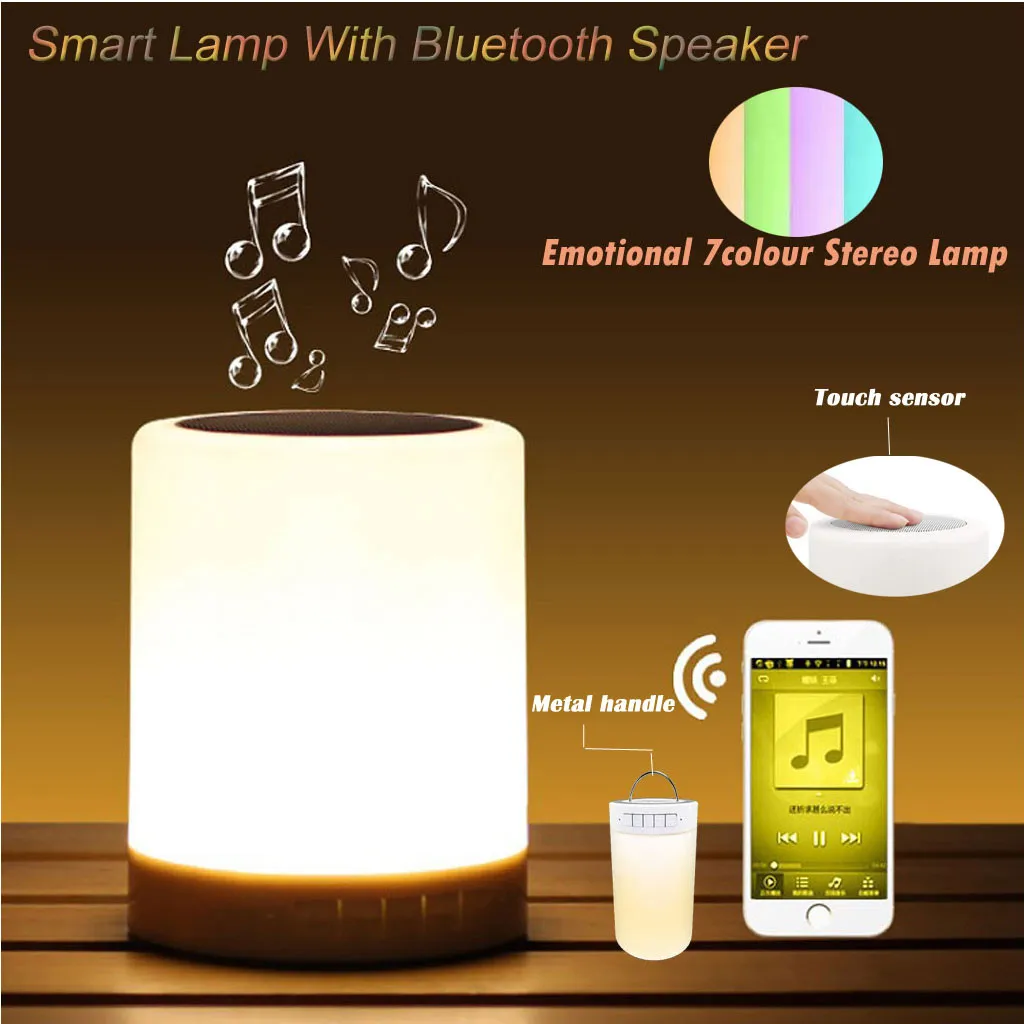 

Portable Smart Lamp Wireless Smart Control Color Changing Bluetooth Speakers Sound System Outdoor Speaker Handsfree Subwoofer