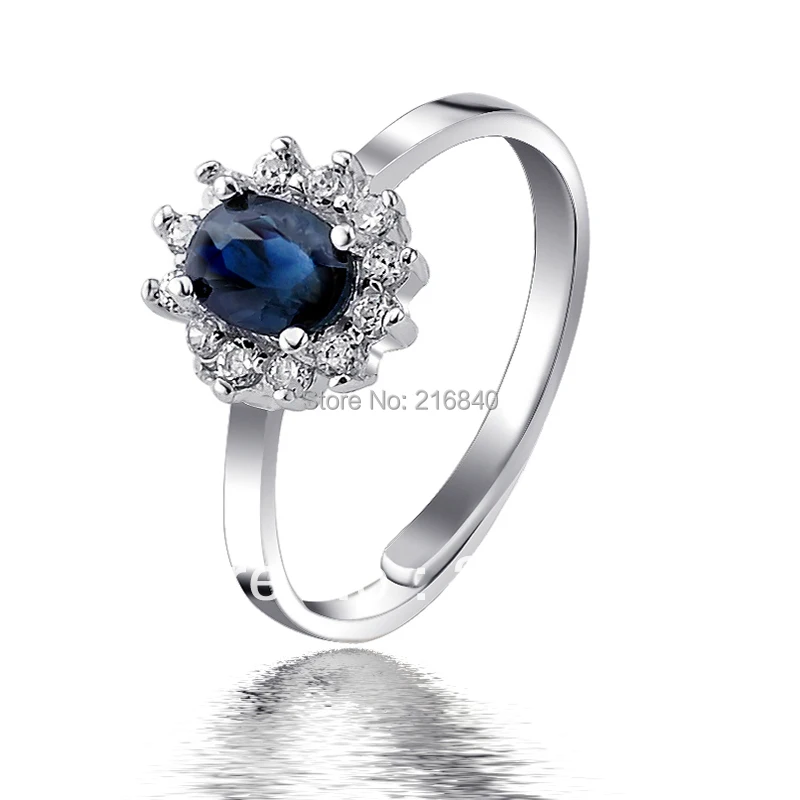 

Natural Sapphire Ring 925 Sterling silver Woman Fashion Fine Elegant Jewelry Princess Birthstone Gift SR1588S