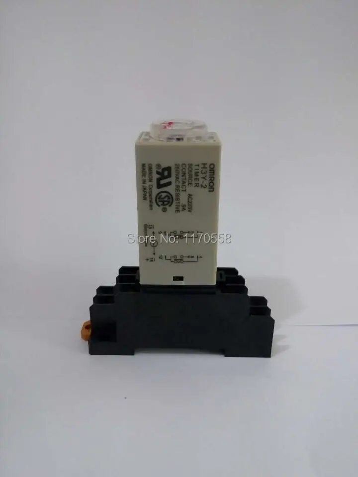 AC 220V Delay Timer Time Relay 0~60 Minute H3Y-2 with Base