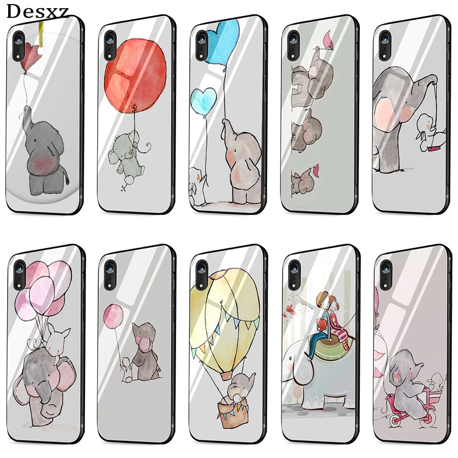 Чехол для iPhone 6 из закаленного стекла Desxz Elephant3 S 7 8 Plus X XS Max XR 5 5S SE |