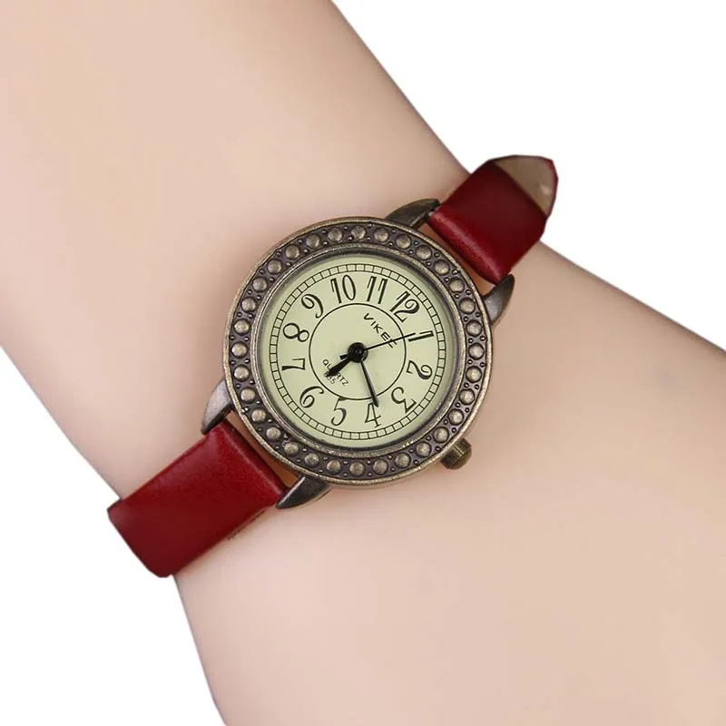Новый Reloj Mujer изысканный ретро Стиль женские часы пояс Кварцевые наручные для