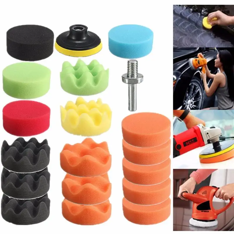 Vehemo 19pcs 8CM Polishing Buffing Pad Kit for Auto Car Polishing Wheel
