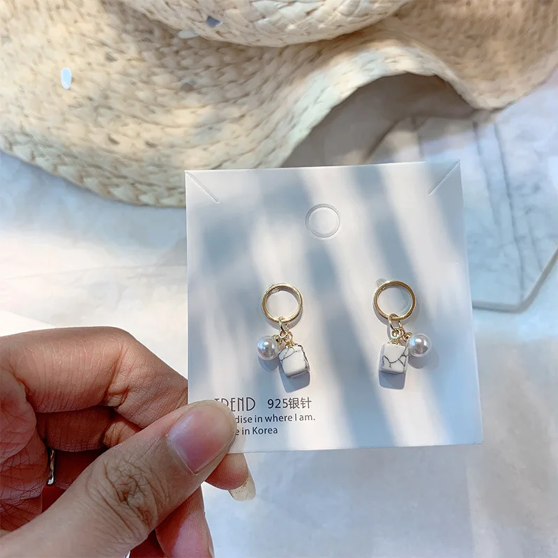 

Korean Earrings Fashion Simple Pearl Earrings 925 Silver Needle Small Jewelry Temperament Wild Tassel Earrings