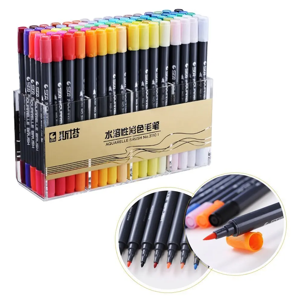 

STA 80 Colors Art Sketch Marker Sets Artists Professional Painting Brush Marker Pens